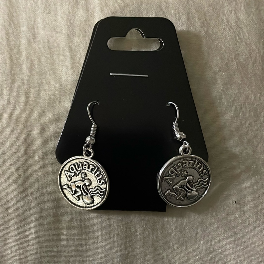Aquarius water bearer earrings, nickel free